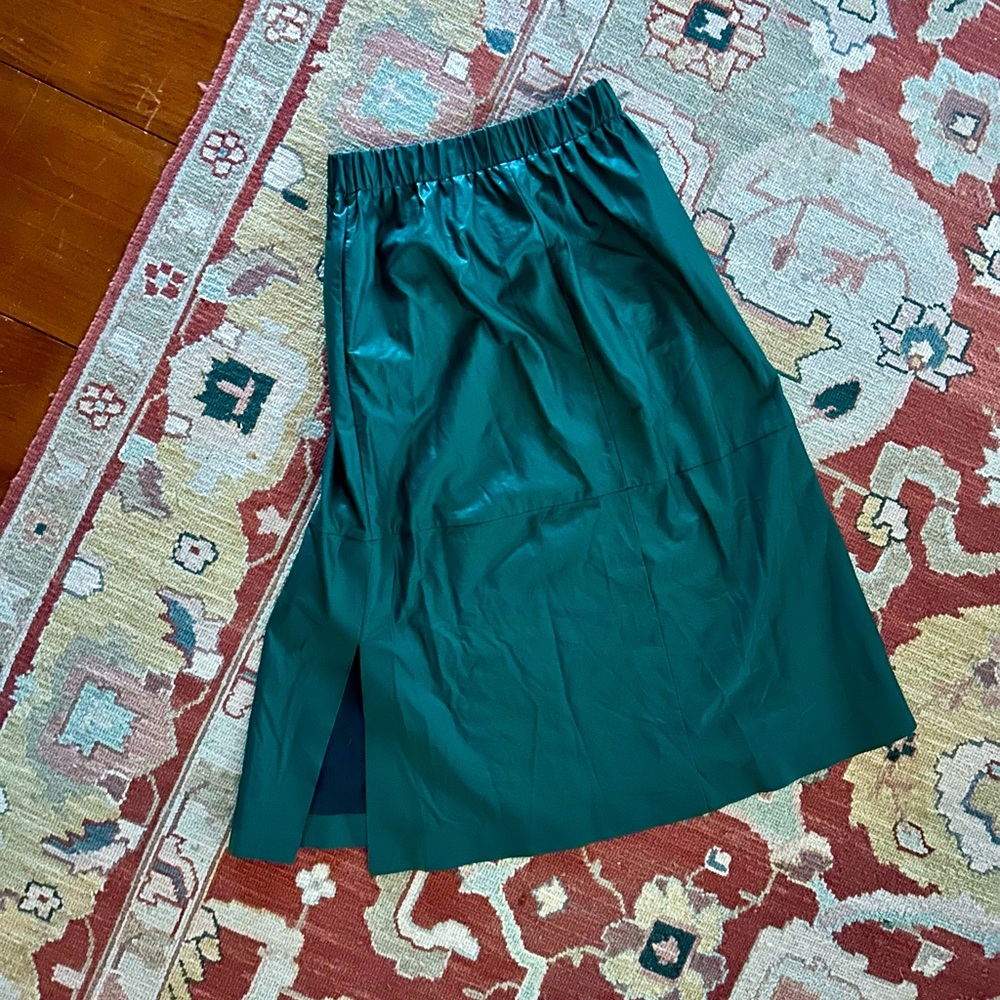 Faux Leather Midi Skirt
